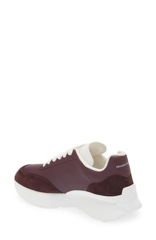 Alexander Mcqueen Seal Runner Sprint Sneaker In Burgundy/white