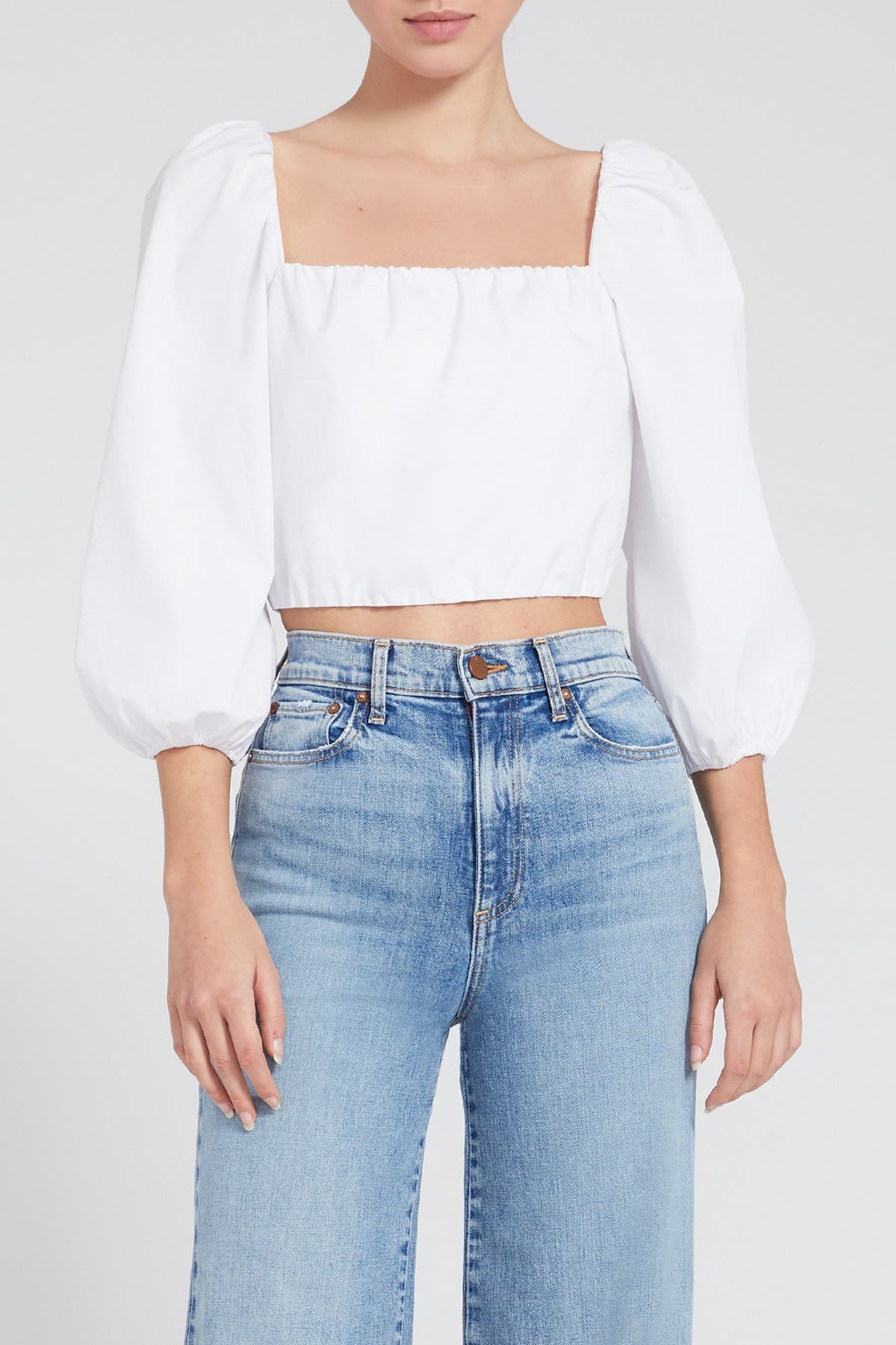 square neck peasant top