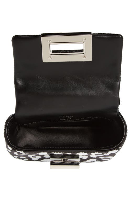 Shop Tom Ford Mini Natalia Leopard Sequin Shoulder Bag In 7ng01 Black/silver/black