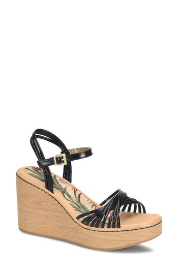 B O C By Børn Catalina Platform Wedge Sandal In Black