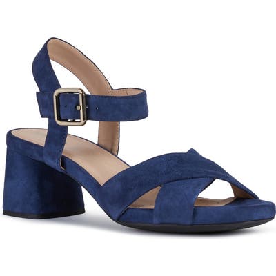 Geox Genziana Block Heel Sandal, Blue