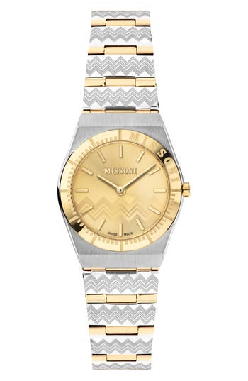 Missoni Women's Milano Two-tone Stainless Steel Bracelet Watch 29mm In Two Tone