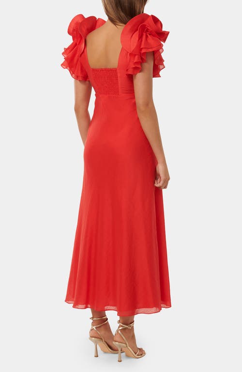 Shop Ever New Rylie Ruffle Shoulder Dress In Red