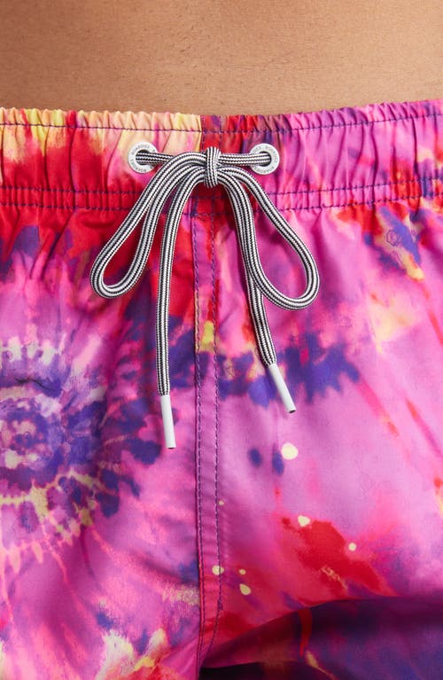 Boardies Bright Tie Dye Shortie Swim Trunks In Purple Multi
