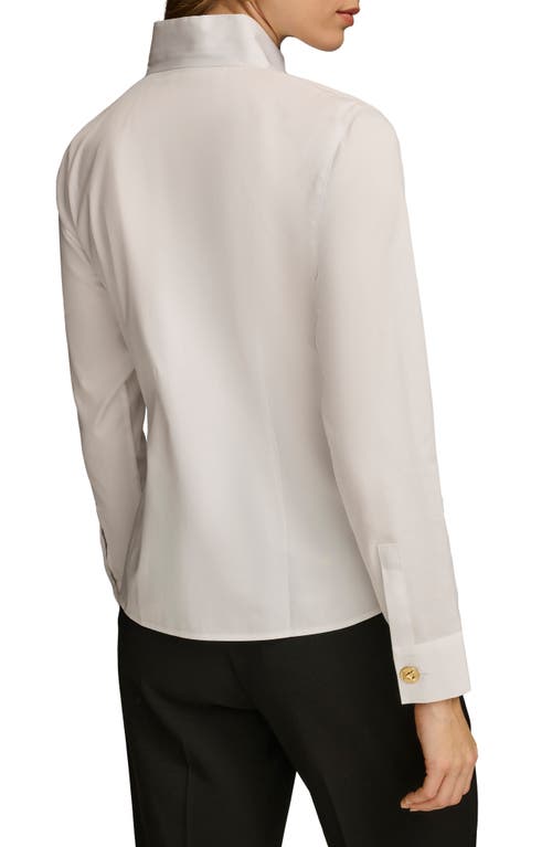 Donna Karan Stand Collar Button-up Shirt In White