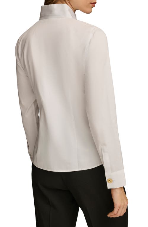 Shop Donna Karan New York Stand Collar Button-up Shirt In White