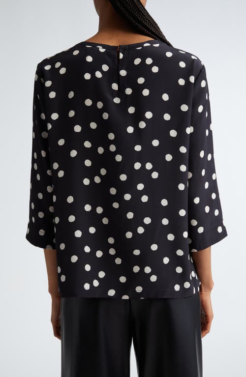 Shop Max Mara Arturo Polka Dot Silk Top In Black