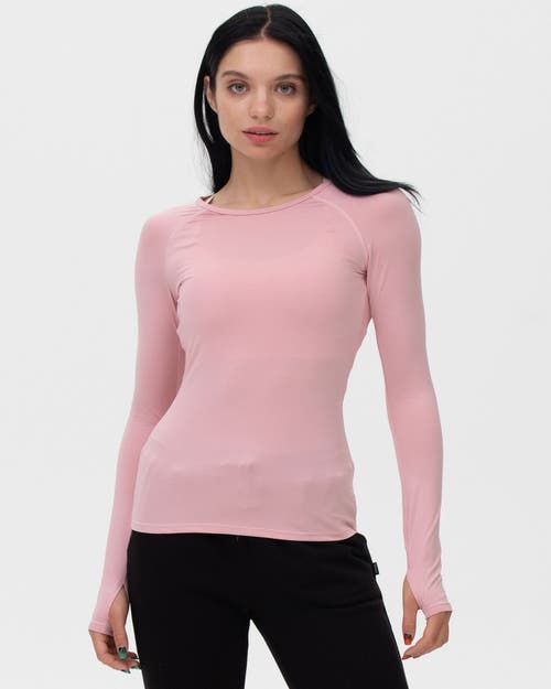 Rebody Active Citizen Compression Long Sleeve Top In Mauve Pink