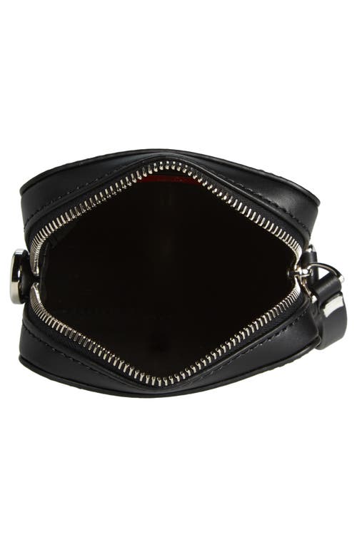 Shop Valentino Garavani Small Vltn Logo Leather Crossbody Bag In Nero/bianco