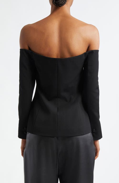 Shop L Agence L'agence Alice Off The Shoulder Blazer In Black