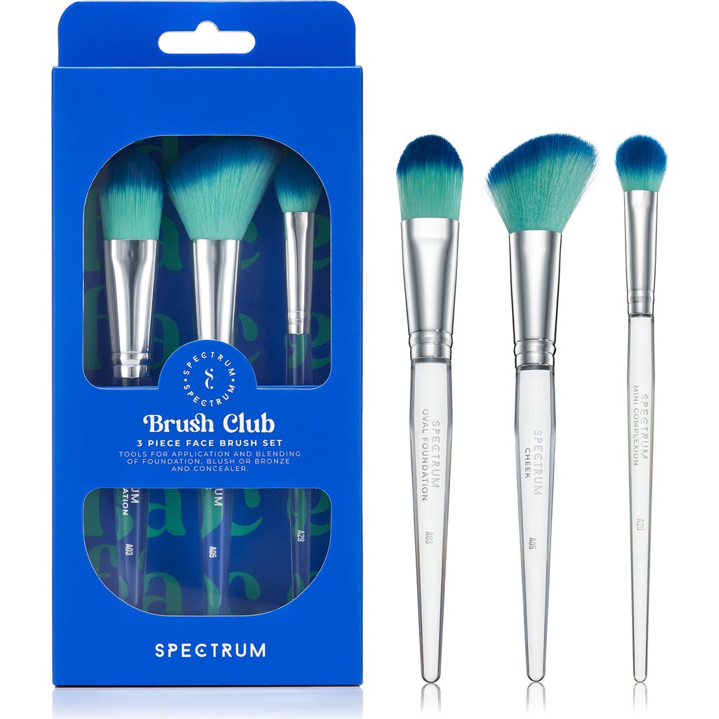 Spectrum Brush Club The Face 3-piece Makeup Brush Set In Blue