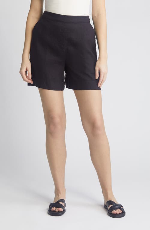 Pinjaba Linen Shorts in Black