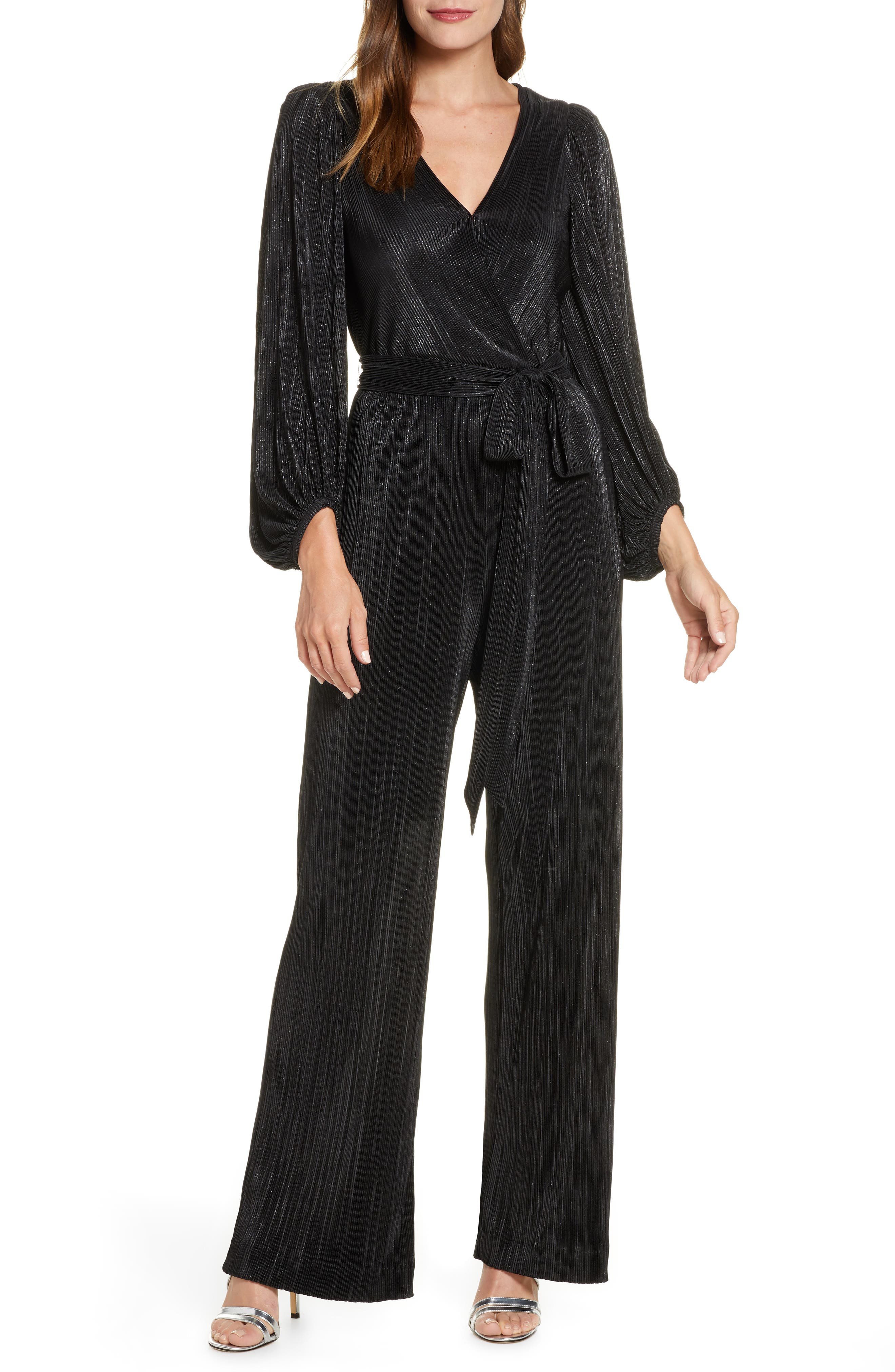 Eliza J Long Sleeve Open Back Jumpsuit Nordstrom