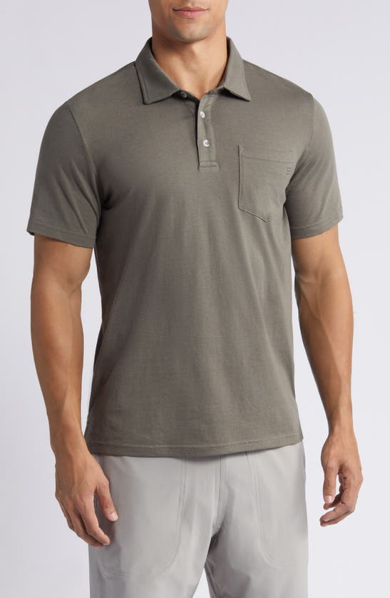 Shop Free Fly Heritage Cotton Blend Polo In Fatigue