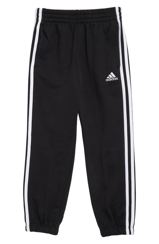 Shop Adidas Originals Adidas Kids' 3-stripes Fleece Joggers In Black