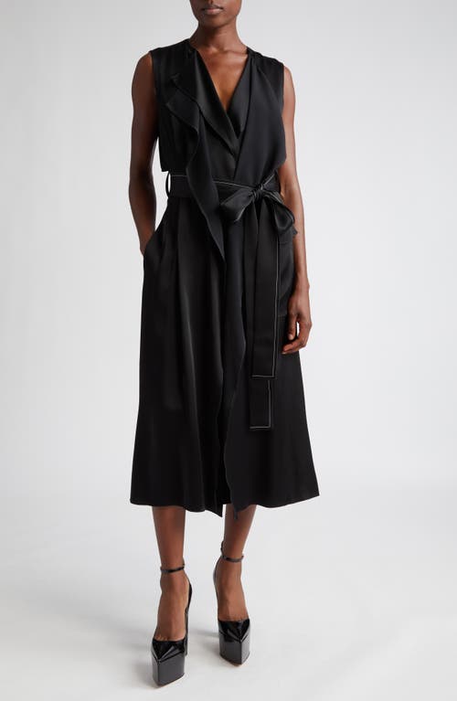 Victoria Beckham Sleeveless Belted Trench Dress Black at Nordstrom, Us