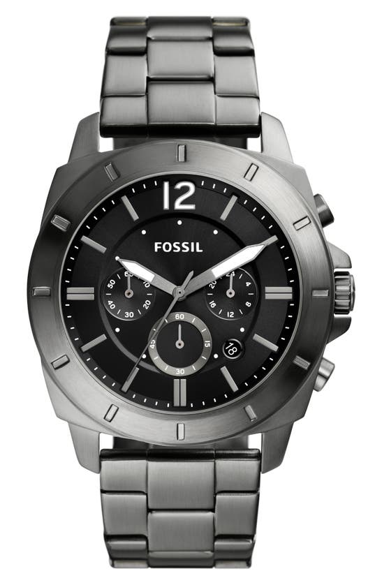 Fossil Privateer Chronograph Quartz Bracelet Watch, 45mm In Smoke