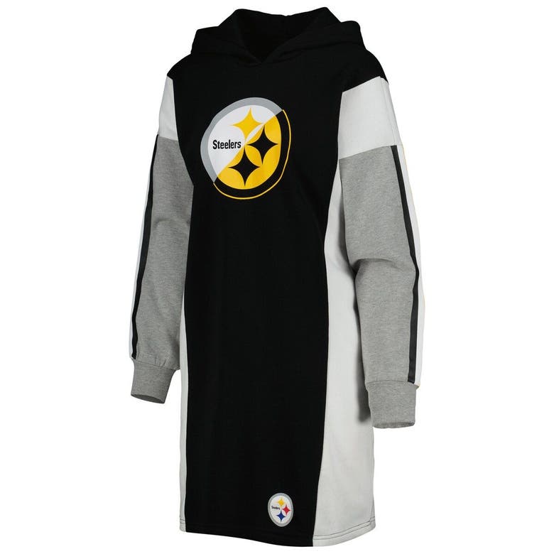 Women's G-III 4Her by Carl Banks Black Pittsburgh Steelers Extra Point  Pullover Hoodie