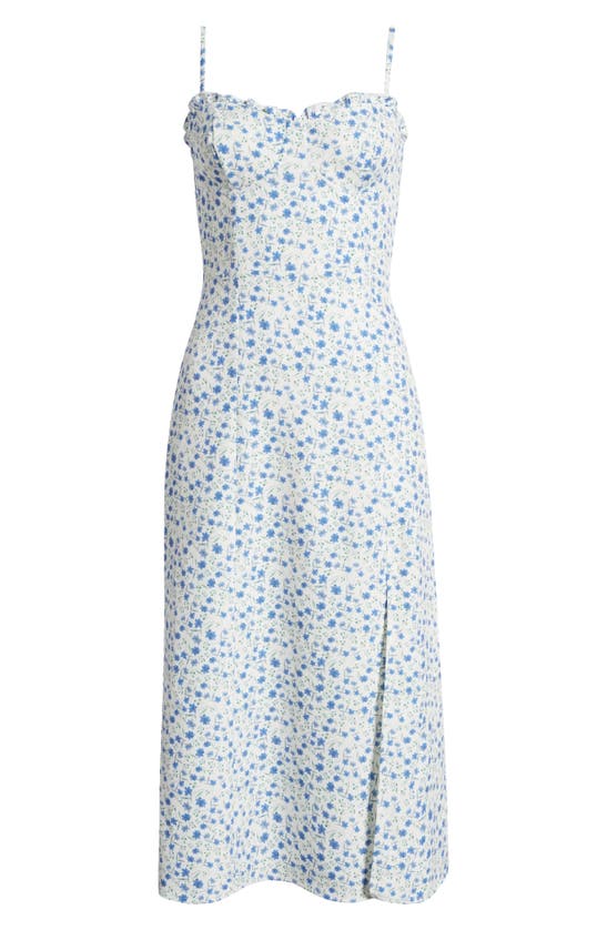 Shop French Connection Camille Echo Floral Midi Sundress In Summer White/ Blue