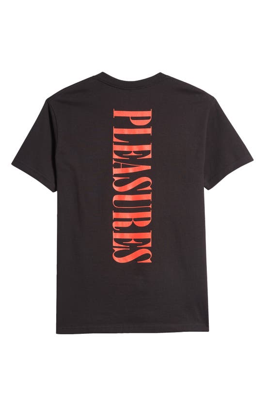 Shop Pleasures Vertical Cotton Graphic T-shirt In Black