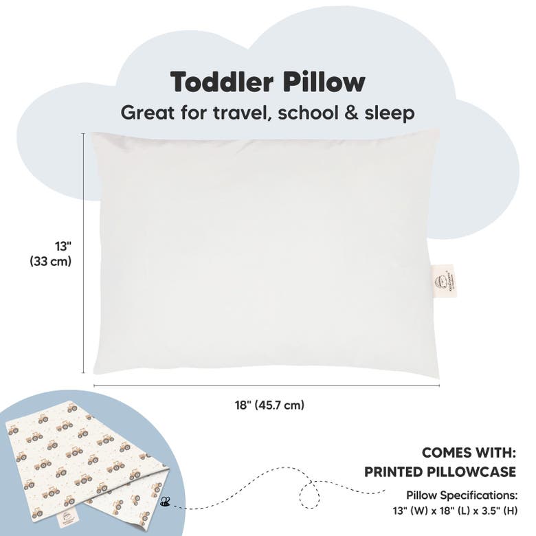 Shop Keababies Toddler Pillow With Pillowcase In Tractor