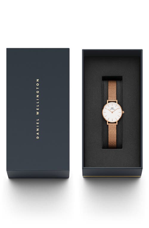 Daniel Wellington Melrose Mesh Strap Watch, 24mm In Rose Gold/white