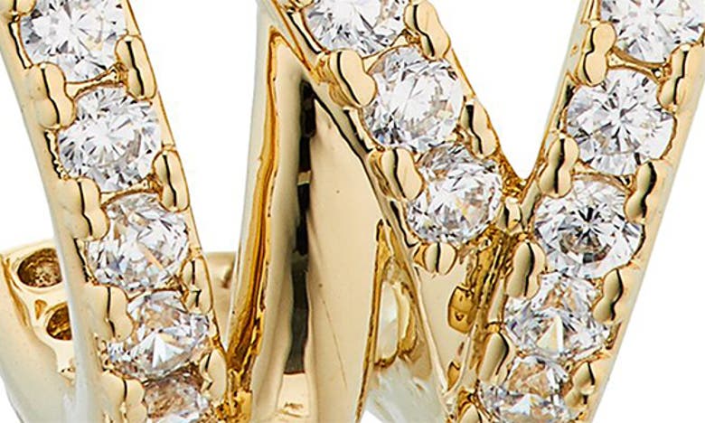 Shop Nadri Cubic Zirconia Caged Huggie Hoop Earrings In Gold