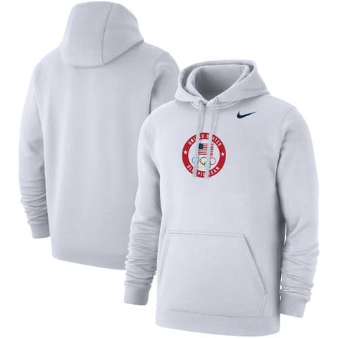 Men's Nike White Team USA Fleece Pullover Hoodie