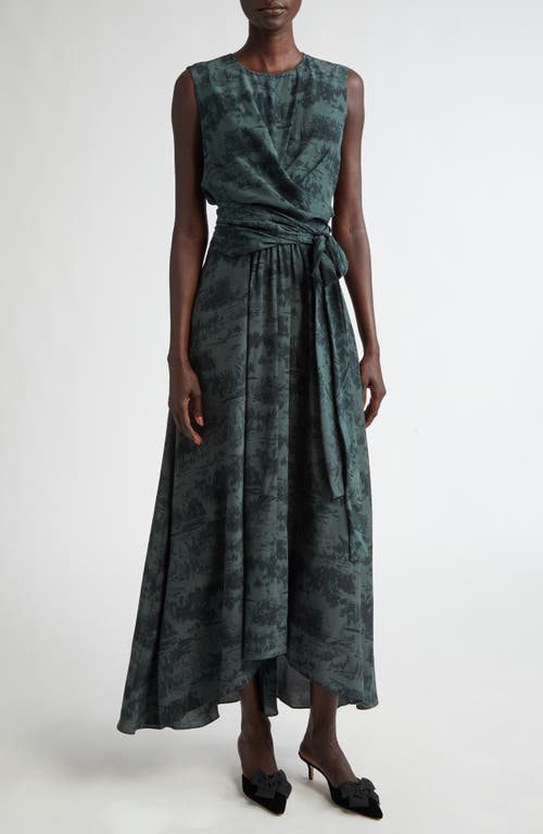 Shop Altuzarra Penny Print Silk High-low Maxi Dress In Rosemary