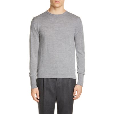 Officine Generale Nina Crewneck Merino Wool Sweater, Grey