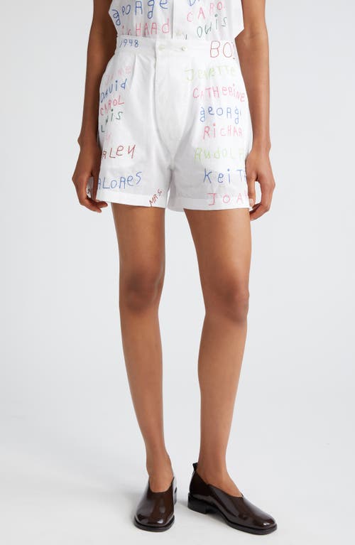 Familial Hall Embroidered Boxers in White Multi