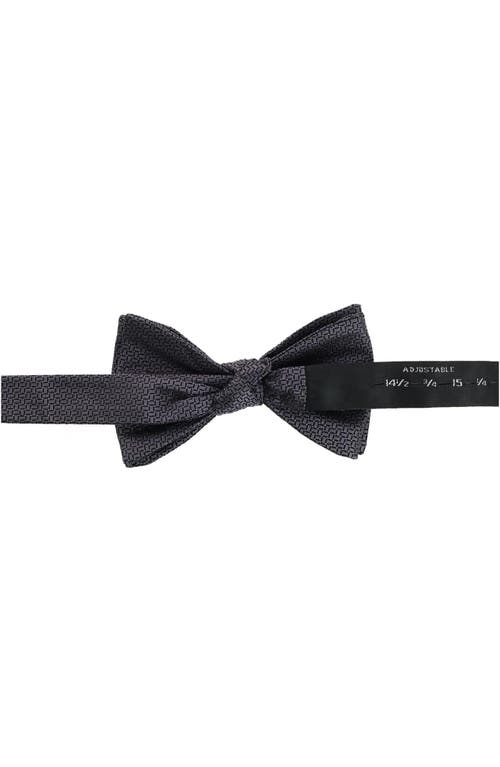 Trafalgar The Monte Bello Interlocked Silk Pre-tied Bow Tie In Graphite