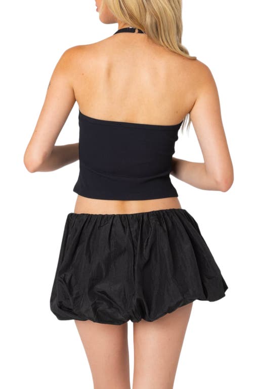 Shop Edikted Crop Rib Halter Top In Black