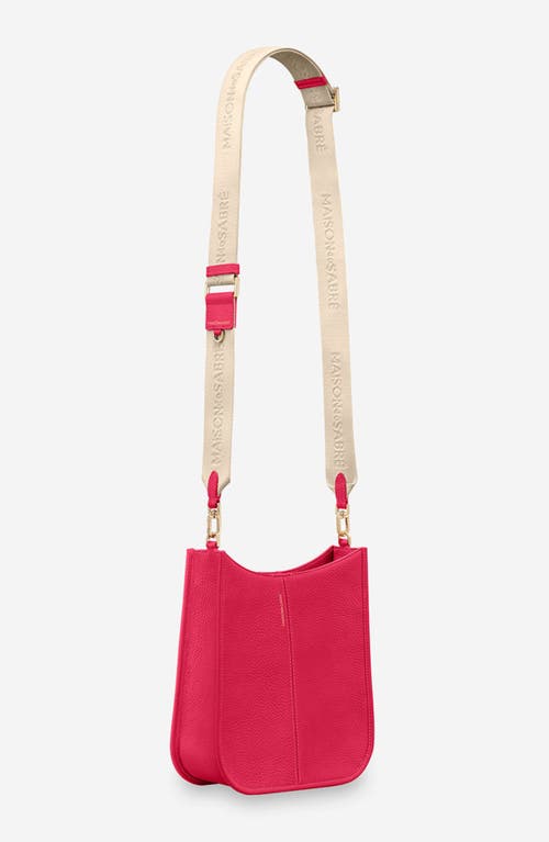 Shop Maison De Sabre Maison De Sabré Leather Saddle Bag In Shibuya Fuchsia