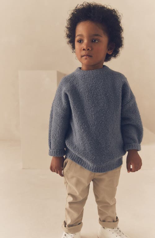 Shop Next Kids' Oversize Bouclé Crewneck Sweater In Blue