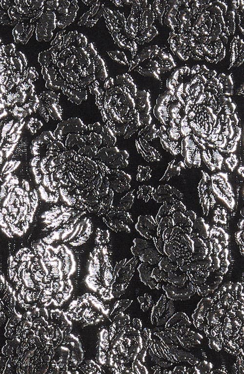 Shop Pippa & Julie Kids' Ava Metallic Floral Brocade Party Dress In Pewter