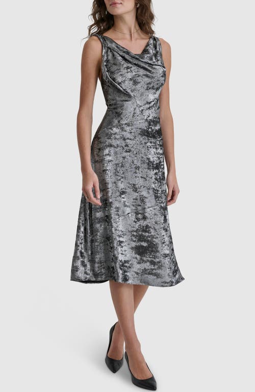 Shop Dkny Jacquard Sleeveless Dress In Silver