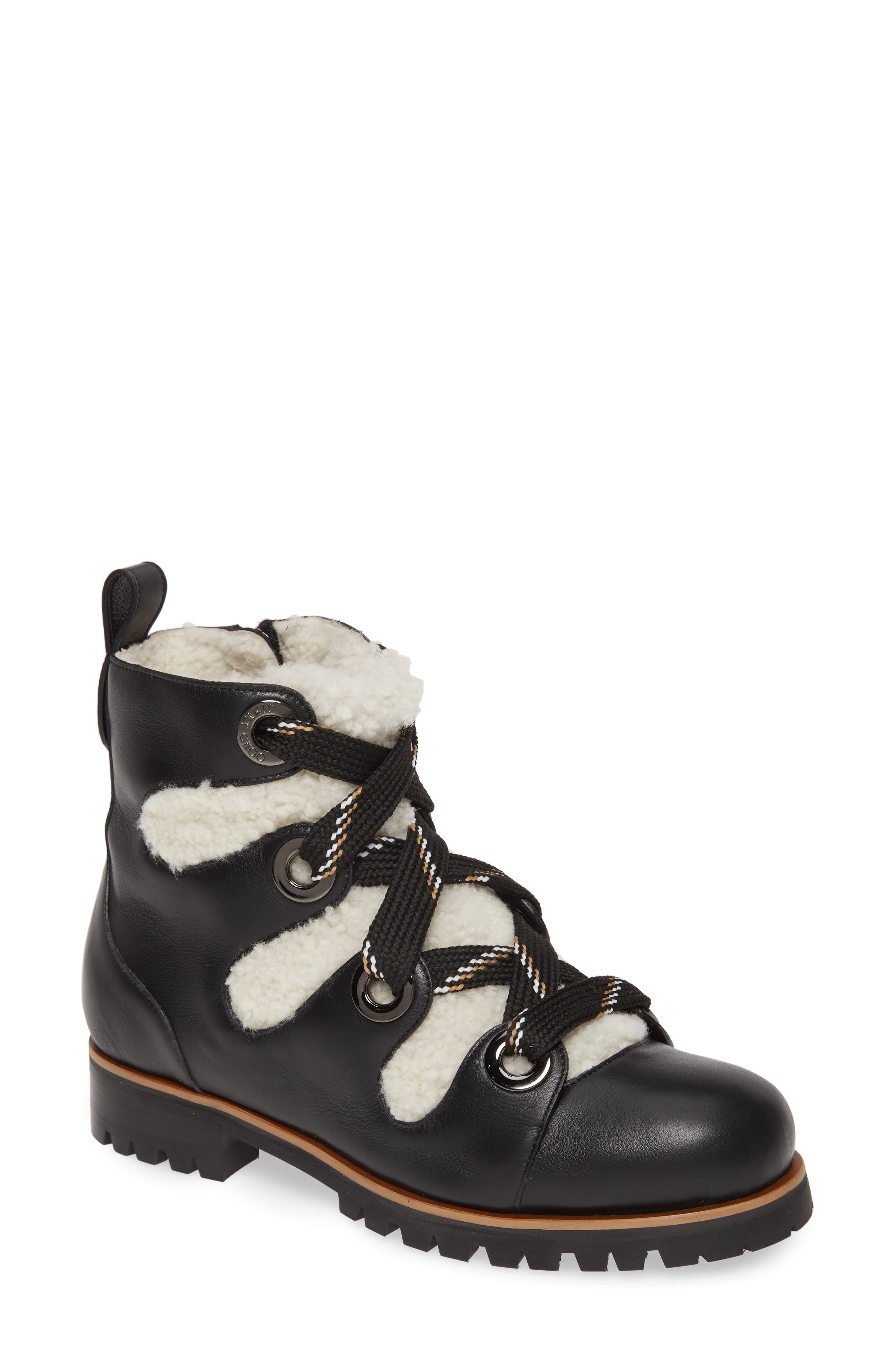 jimmy choo shearling lined boots