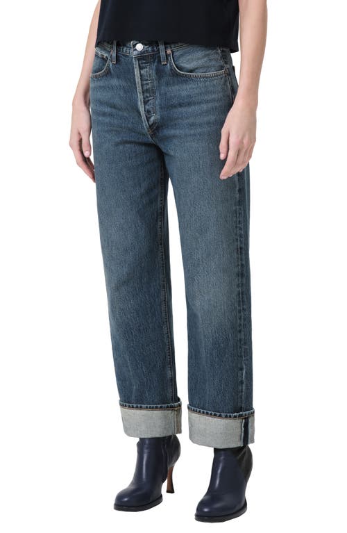 Shop Agolde Fran High Waist Cuff Wide Leg Jeans In Dwell