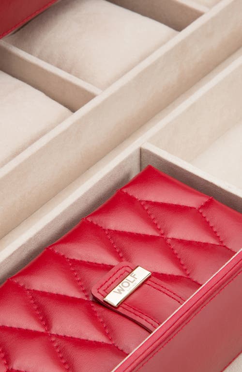 Wolf Caroline Extra Large Leather Jewelry Case In Red