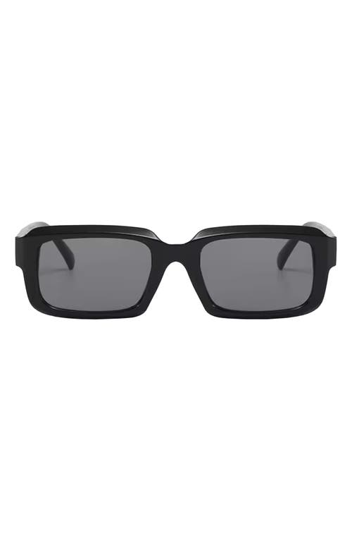 Fifth & Ninth Danni 70mm Oversize Polarized Rectangular Sunglasses In Black
