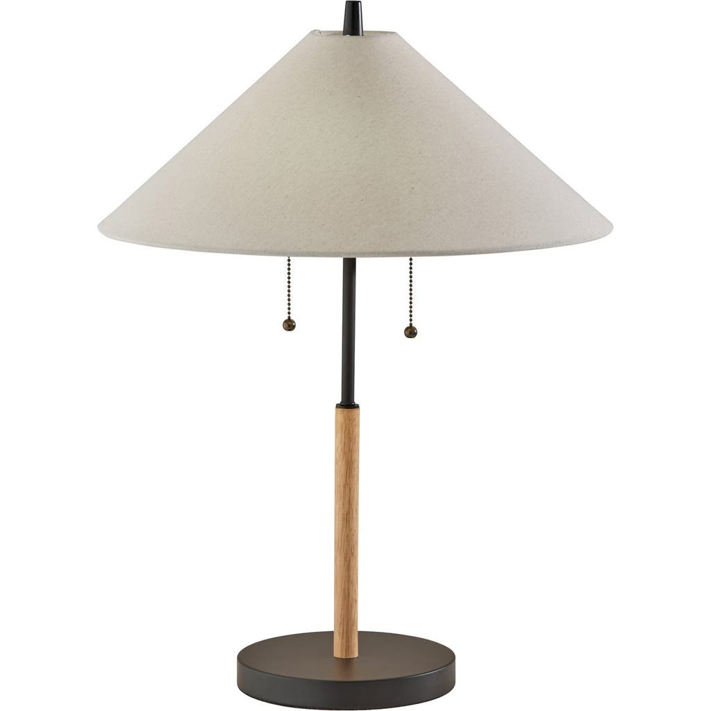 Adesso Lighting Palmer Table Lamp In Black/natural Wood