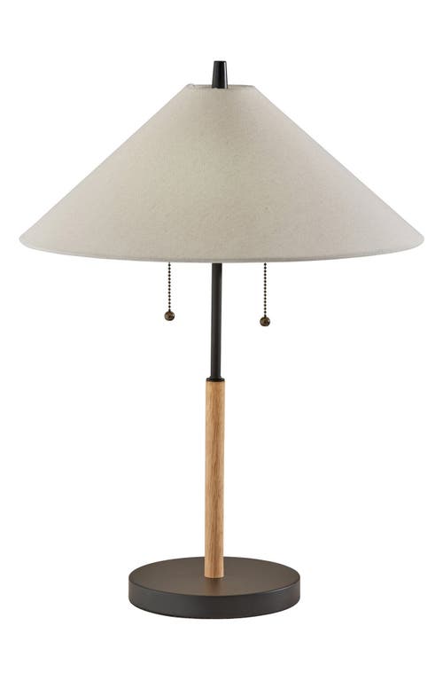 ADESSO LIGHTING Palmer Table Lamp in Black /Natural Wood at Nordstrom