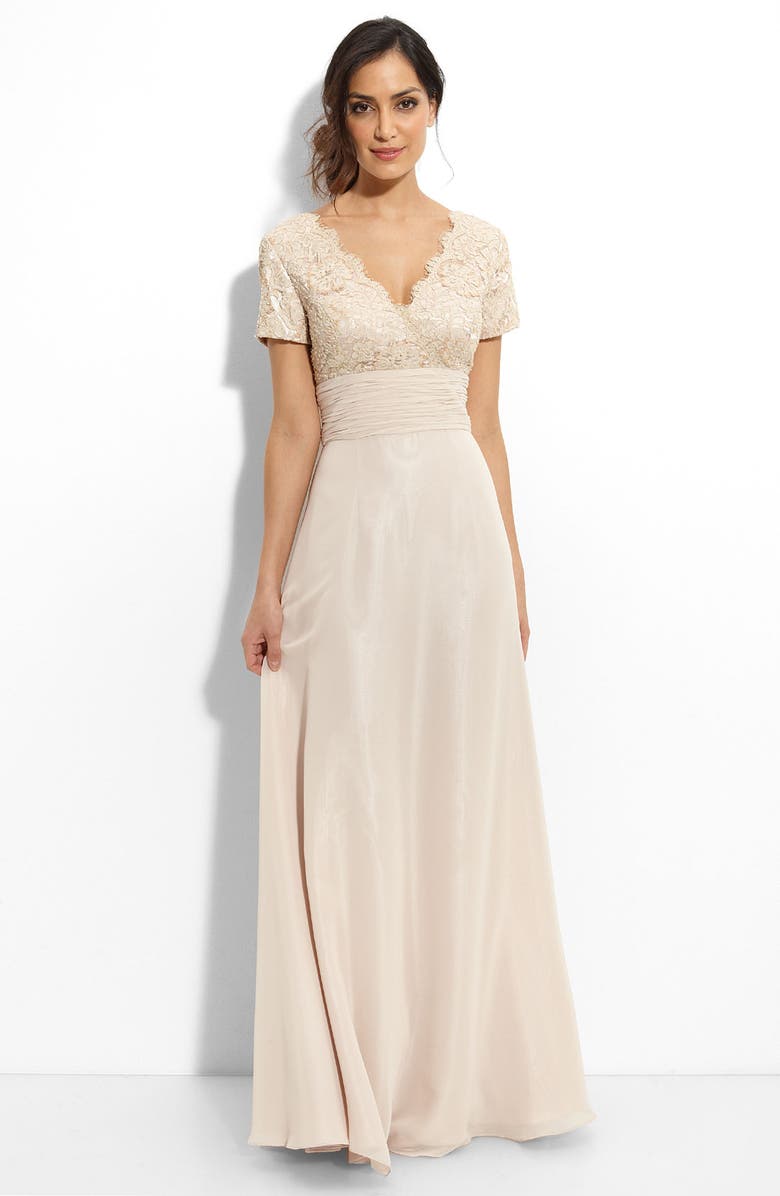 JS Boutique Beaded Lace & Chiffon Gown | Nordstrom