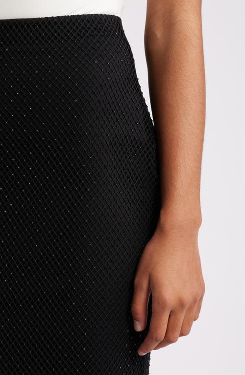 Shop Anne Klein Mesh Overlay Midi Skirt In Anne Black