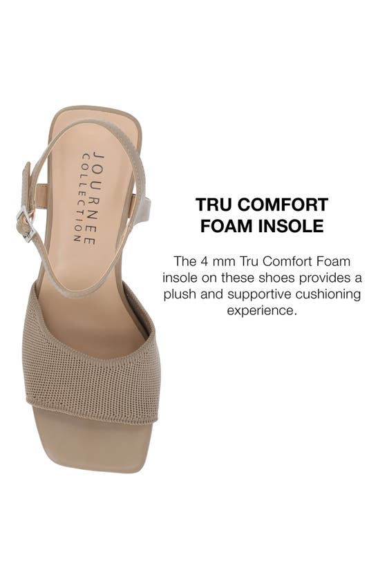 Journee Collection Knit Block Heel Sandal In Taupe