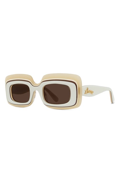 Shop Loewe X Paula's Ibiza 47mm Rectangular Sunglasses In Ivory/brown
