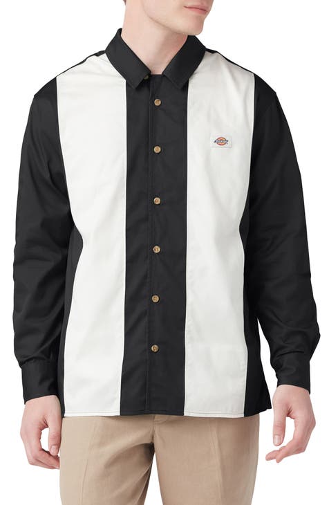 Stripe Long Sleeve Bowling Shirt