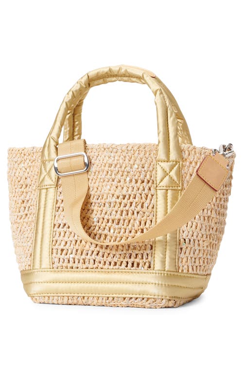 Shop Mz Wallace Mini Raffia Tote In Sequin Raffia/light Gold