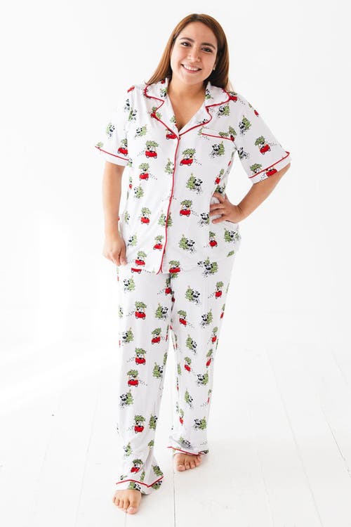 Charlie Lou Baby Steamboat Willie Christmas Notch Collar Pajama Set In White
